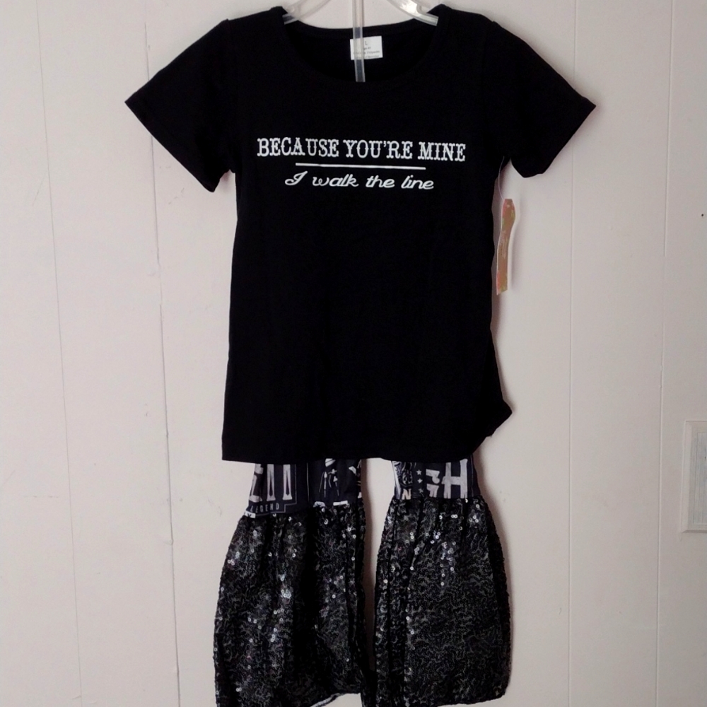 Size 4T Johnny Cash themed matching set